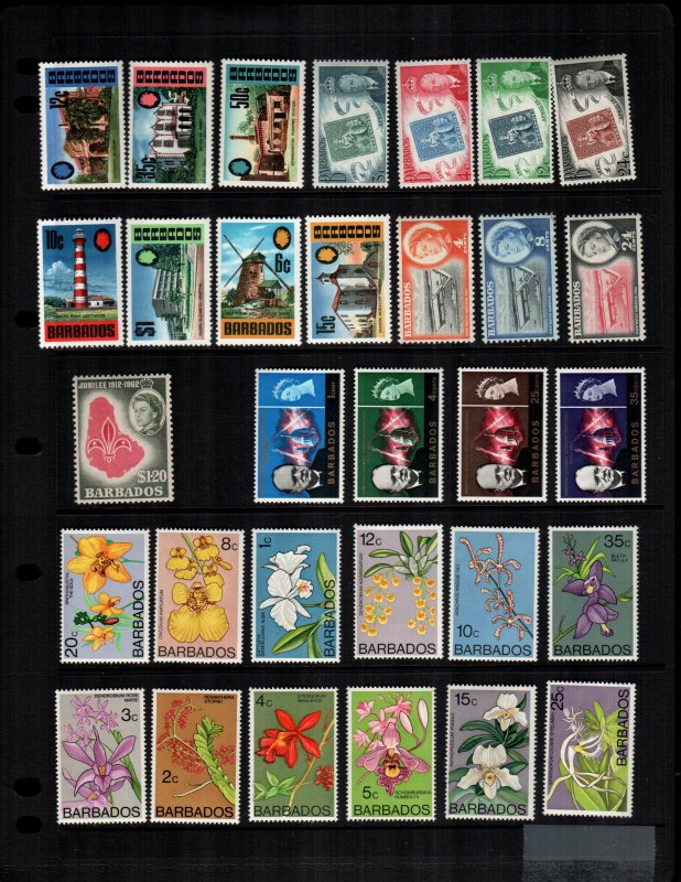 Barbados 30 diff MNH  cat $30.00