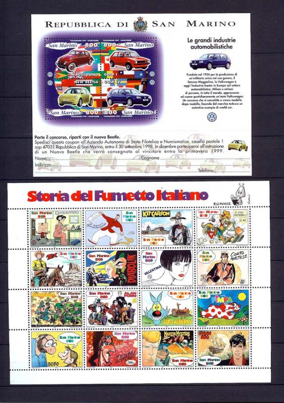 1997 - SAN MARINO - Complete year set - Scott #1377 and others - MNH**