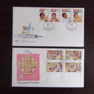 Bophuthatswana 1984 1985 FDC x 10 Health Easter Mafeking Telephone etc 