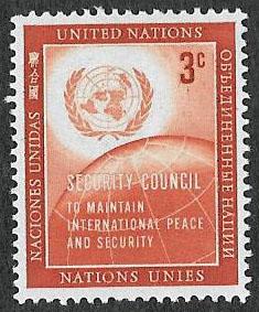 UN New York SC 55 - UN Emblem & Globe Security Council  - MNH - 1957
