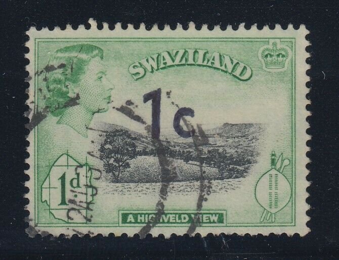 Swaziland, SG 66 Footnote, used TRIAL SURCHARGE (centered)