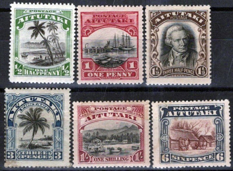 ZAYIX Aitutaki 28-33 MH* Ships Trees Landscapes 071423S172