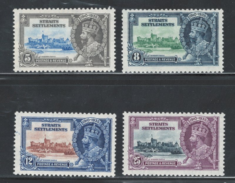 Straits Settlements 1935 Silver Jubilee Omnibus Issue Scott # 213 - 216 MH