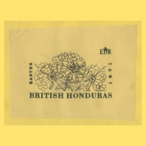 British Honduras 1971 Tabebuia Chrysantha pen and pencil artwork ✔️
