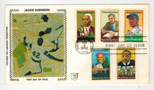 JACKIE ROBINSON BASEBALL 2016 ZASO SILK FDC COMBO BLACK HERITAGE 5 STAMPS!  MLK