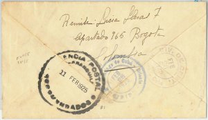 64657 - COLOMBIA - POSTAL HISTORY - 1925 COVER - WATERFALLS Birds EAGLE-