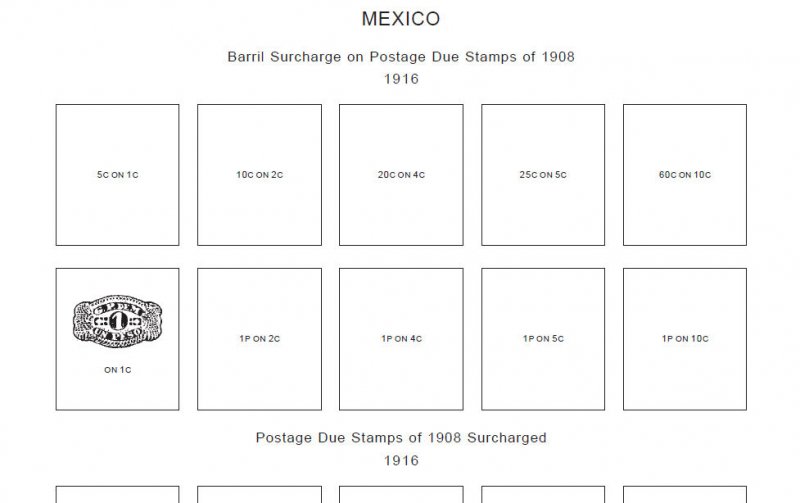  PRINTED MEXICO [CLASS.] 1856-1940 STAMP ALBUM PAGES (104 pages)