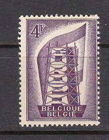 Belgium SC# 497  1956 4Fr Europa MH