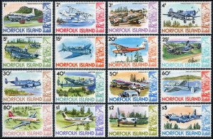 Norfolk Island 256-270, MNH. Airplanes, Bird, 1980-81 