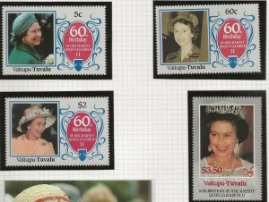 VAITUPU-TUVALU 1986 60TH BIRTHDAY QUEEN ELIZABETH,SET OF 4 STAMPS