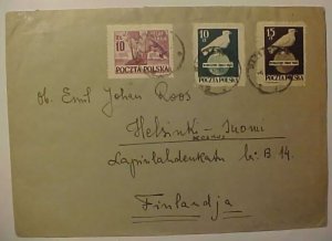 POLAND 1950 PEACE DOVE TO FINLAND