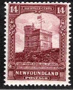 147, NSSC, Newfoundland, 14¢ Cabot Tower, red brown, MLHOG, F, postage stamp