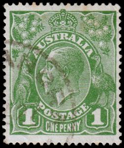 Australia Scott 23, Green, Die I, Perf. 14 (1924) Used F-VF M