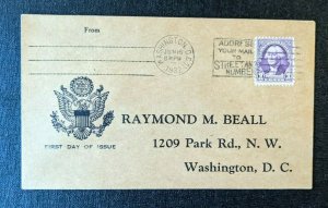 1932 Washington Bicentennial FDC 720 GP6 Cover to Washington DC Slogan Cancel