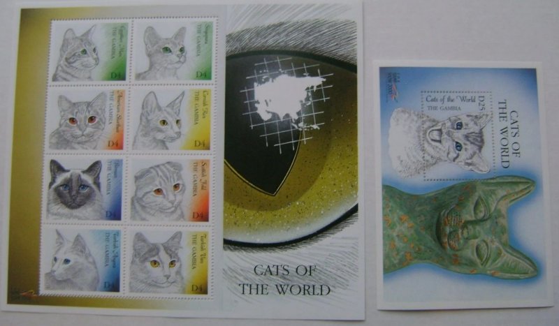 2000	Gambia	domestic animals cats 2klb+2ss MNH	863