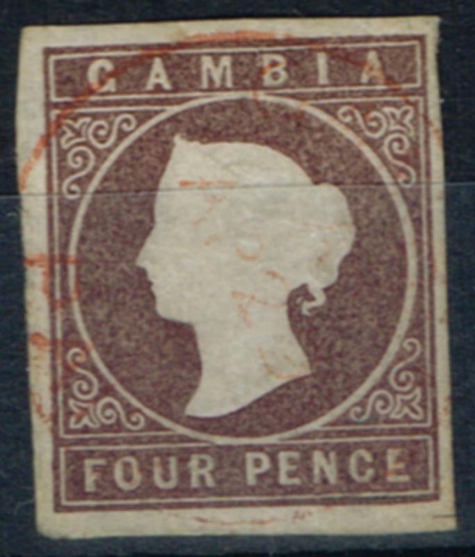 Gambia 1874 4d Brown SG5 Used