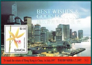 Samoa 1997 Return of Hong Kong to China, Orchid MS MNH #935,SGMS1006