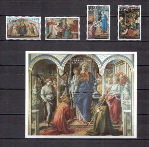 2001	Sierra Leone 	paintings art Italian masters Lippi etc set+s/s MNH	567
