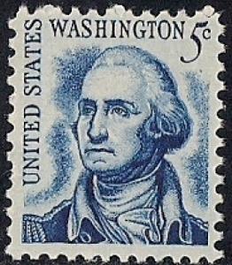 #1283B 5 cents George Washington Clean Face (1967) Stamp mint OG NH VF