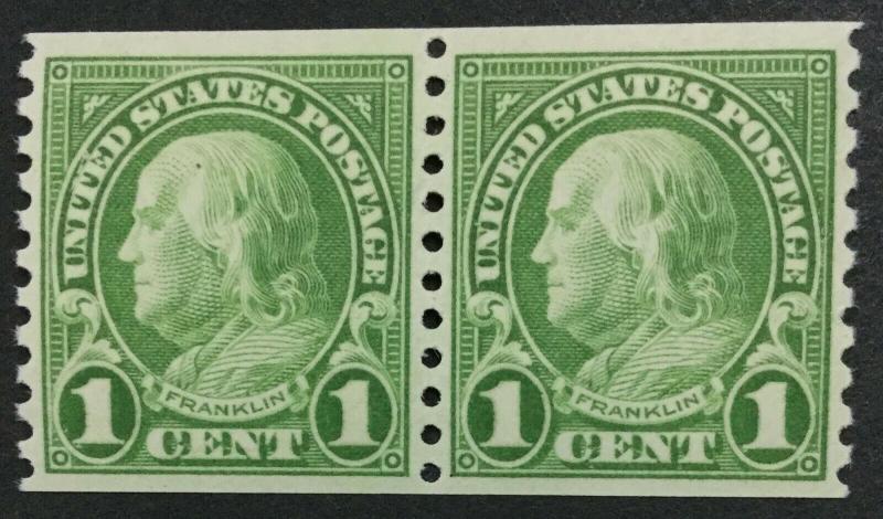 MOMEN: US #597 PAIR MINT OG NH #28444