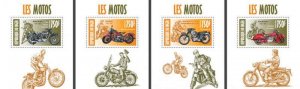 Niger - Motorcycles - 4 Stamp Set - 14A-211