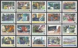 SA-Bophuthatswana 139-152, 154-159, MNH. Mi 139-164, 169.  Industries 1985-1987.