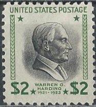 US 833 (mnh, slight crease visible on reverse) $2 Warren Harding (1938)