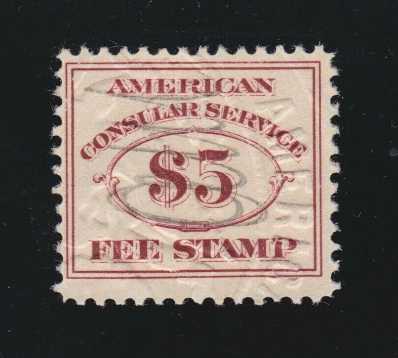 US RK6 $5 American Consular Service Used F-VF SCV $42.50