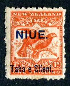 Niue 1903. 1s orange red. Mint. LH. SG16a.