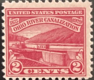 Scott #681 1929 2¢ Ohio River Canalization MNH OG