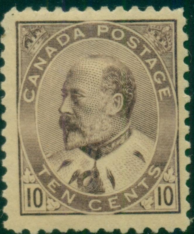 CANADA #93 10¢ brown lilac, og, hinge rem, fresh and VF, Scott $450.00