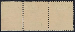 TASMANIA 1906 QV TABLET 1/- PAIR RIGHT STAMP COMPOUND PERF 12½ AND 12 WMK CR/A 