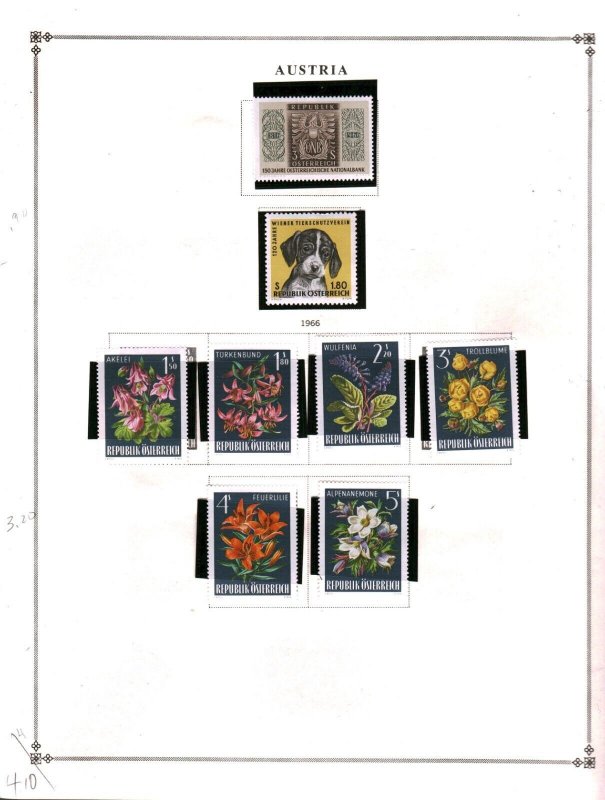 Collection, Austria Part B Scott Pages, 1964/1977, Cat $86, Mint & Used