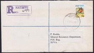 FIJI 1999 Registered cover to Suva ex NAYAVU................................5824