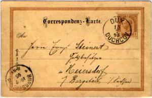 Austria 2h Franz Josef Postal card 1895 Dux, Duchov to Birgstadt.