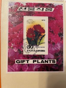 Korea DPR 1989 : Flowers Gift Plants - Very Fine Souvenir Sheet