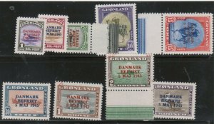 Greenland #19 - #27 Very Fine Never Hinged Set 