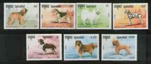 Cambodia 1990 Breeds of Dog Domestic Pet Animals Sc 1049-55 MNH # 3070