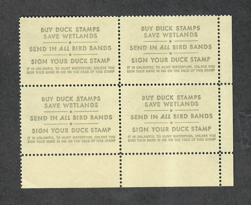 US Sc#RW53 M/NH/VF, Duck Stamp Plate Block, Cv. $60
