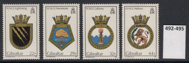 Gibraltar 492-5 Navy Crests mnh