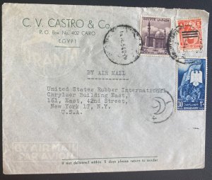 1954 Cairo Egypt Airmail Commercial cover To New York NY USA