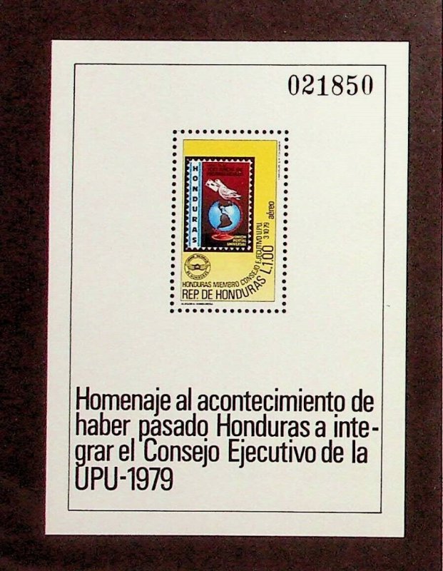 HONDURAS Sc C720 NH SOUVENIR SHEET OF 1983 - UPU