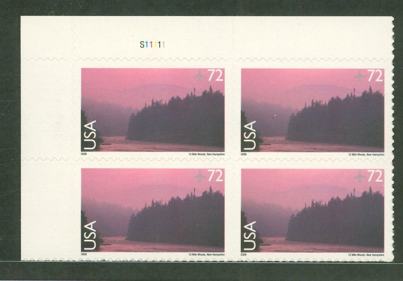 United States #C144 Mint (NH) Plate Block (Landscapes)