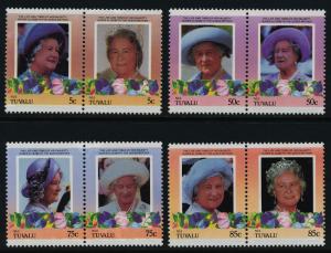 Tuvalu Nui 49-52 MNH Queen Mother 85th Birthday, Flowers