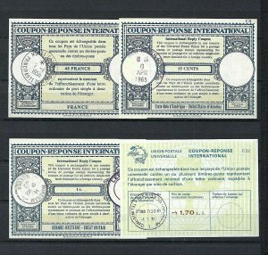 JASTAMPS: 5 INTERNATIONAL RESPONSE COUPONS ~ USED FREE SHIPPING