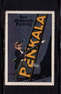 German Advertising Stamp - Penkala Pens - Purple - Man with Ladder