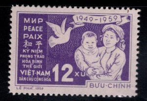 North Vietnam. Scott 94 World Peace movement stamp  Unused