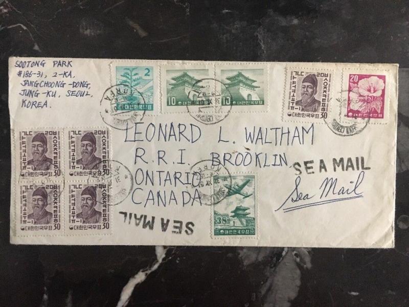 1961 Seoul South Korea Seamail Cover To Ontario Canada