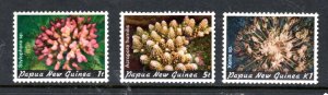 PAPUA NEW GUINEA 566-567,569 MNH VF Corals SCV $4.35