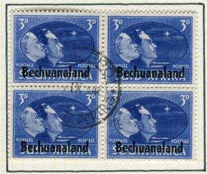 BECHUANALAND; 1945 Peace issue fine used Block of 4, Mafeking cancel